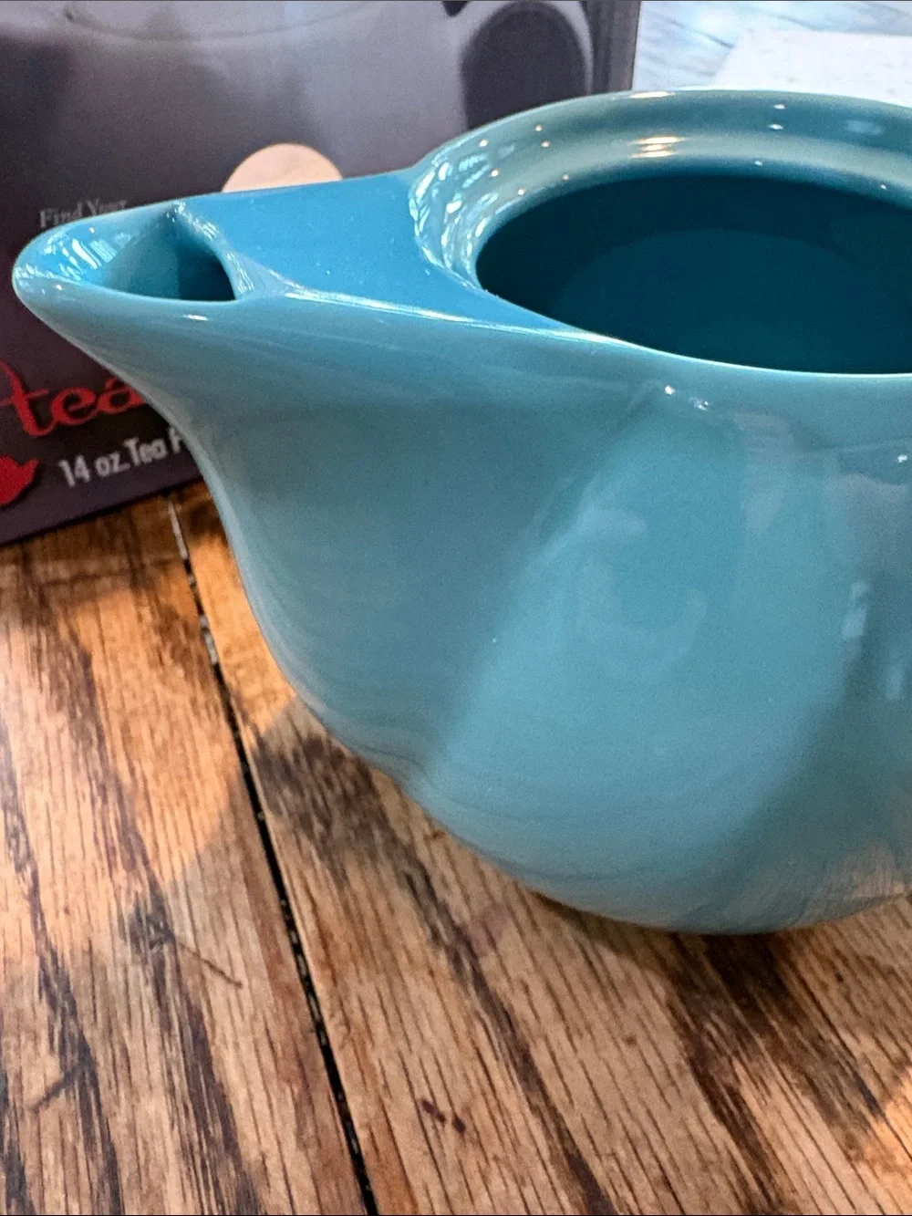 14 oz. Blue Ceramic Tea Pot with Infuser